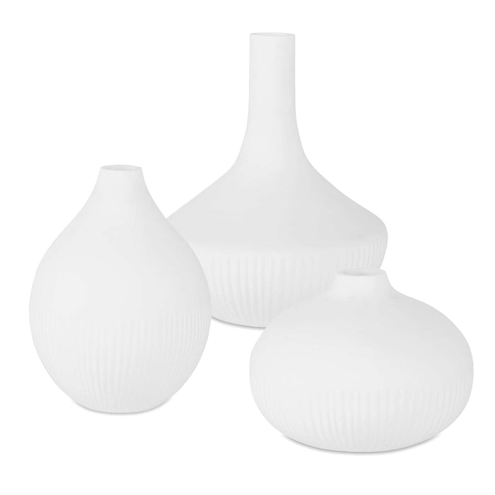 Apothecary Vases, Set/3 Satin White-Home Accents-Uttermost-Lighting Design Store