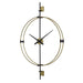 Time Flies Wall Clock Brushed Brass With Satin Black-Home Accents-Uttermost-Lighting Design Store