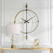 Time Flies Wall Clock Brushed Brass With Satin Black-Home Accents-Uttermost-Lighting Design Store