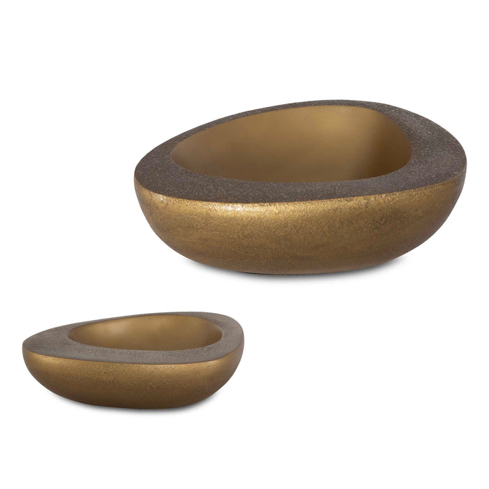 Ovate Bowls, Set Of 2 Antique Brass-Home Accents-Uttermost-Lighting Design Store