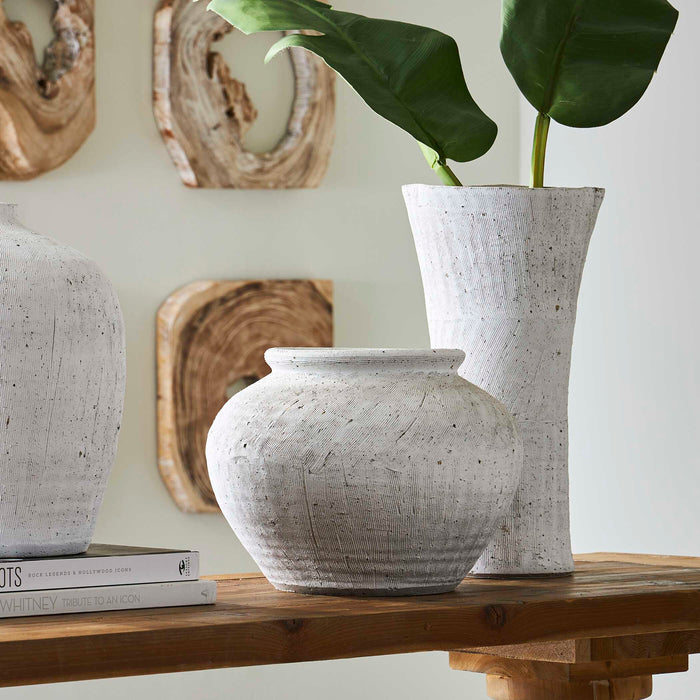 Floreana Vase White-Home Accents-Uttermost-Lighting Design Store