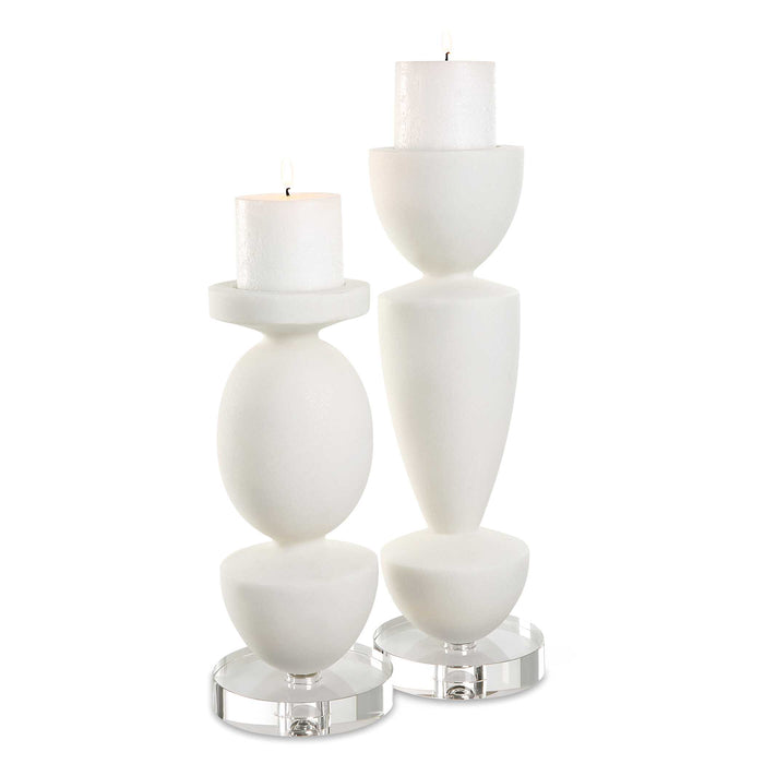 Lido Candleholders, Set/2 Ivory-Home Accents-Uttermost-Lighting Design Store