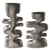 Free Flowing Vases Set/2 Tarnished Nickel Glaze-Home Accents-Uttermost-Lighting Design Store