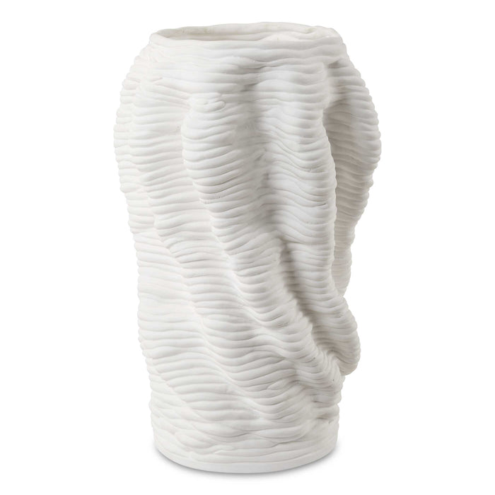 Stratified Vase Matte White-Home Accents-Uttermost-Lighting Design Store