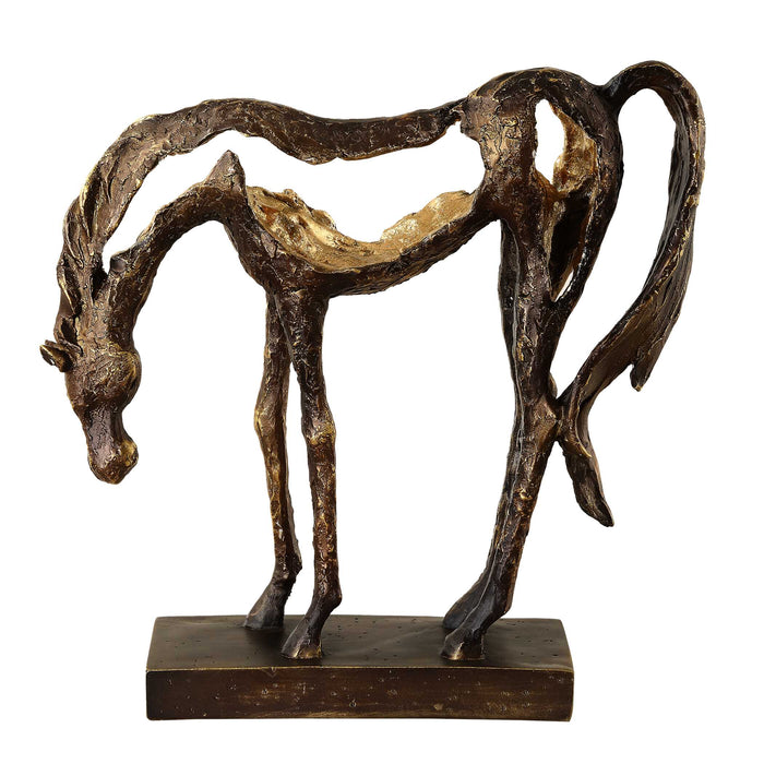 Openly Grazing Sculpture Antiqued Bronze-Home Accents-Uttermost-Lighting Design Store