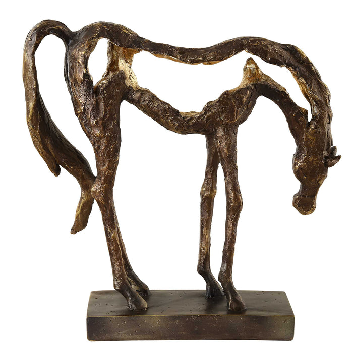 Openly Grazing Sculpture Antiqued Bronze-Home Accents-Uttermost-Lighting Design Store