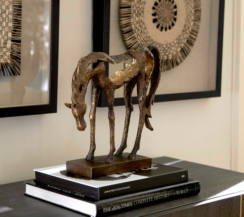 Openly Grazing Sculpture Antiqued Bronze-Home Accents-Uttermost-Lighting Design Store
