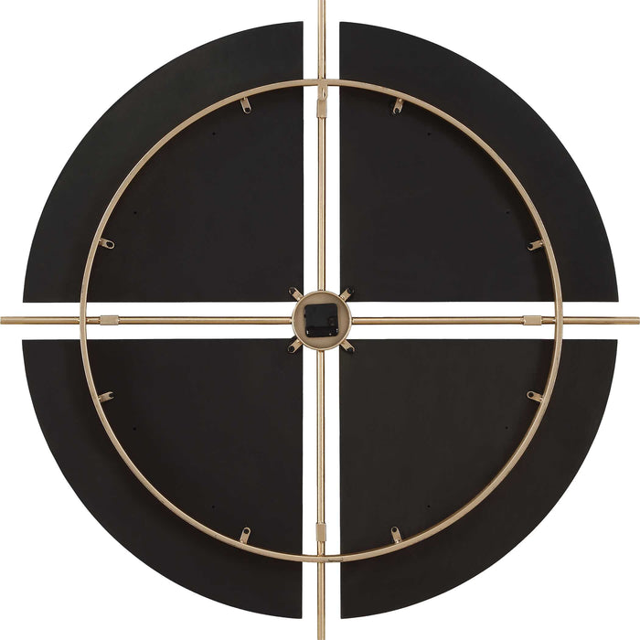Walnut Elegance Wall Clock Metallic Gold-Home Accents-Uttermost-Lighting Design Store