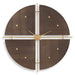 Walnut Elegance Wall Clock Metallic Gold-Home Accents-Uttermost-Lighting Design Store