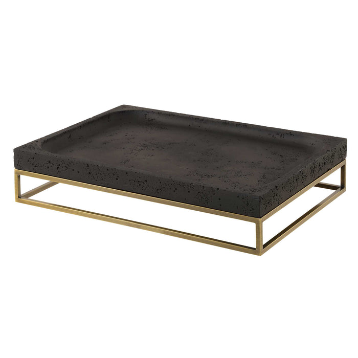 Shadowstone Tray Antiqued Brass-Home Accents-Uttermost-Lighting Design Store