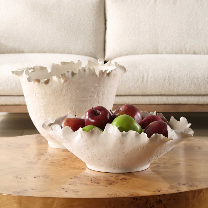 Blossom Bowl Matte Off-white-Home Accents-Uttermost-Lighting Design Store