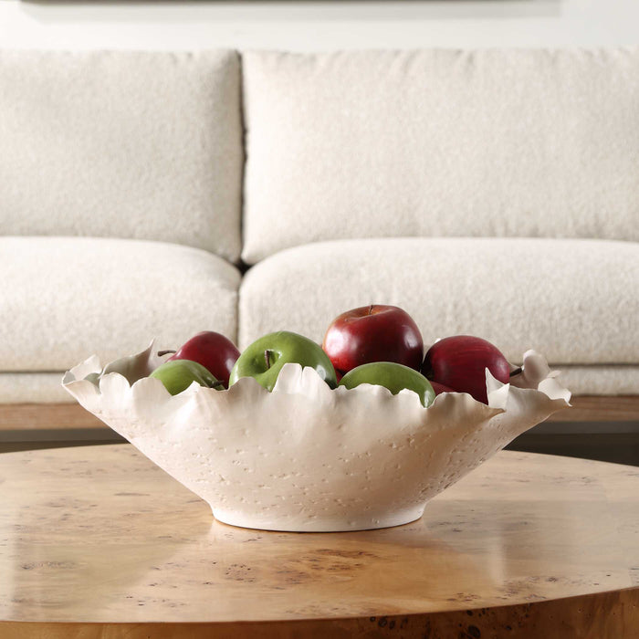 Blossom Bowl Matte Off-white-Home Accents-Uttermost-Lighting Design Store