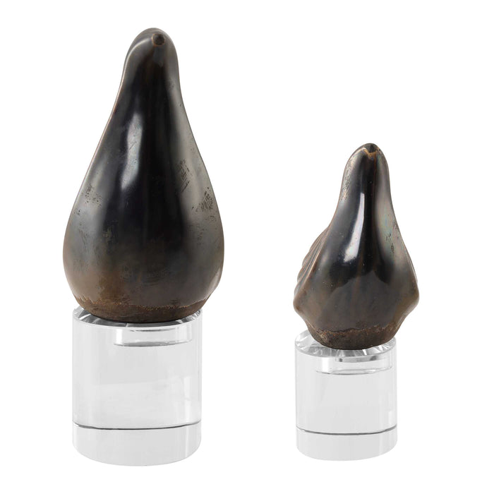 Nesting Bird Sculptures, S/2 Gunmetal Gray-Home Accents-Uttermost-Lighting Design Store