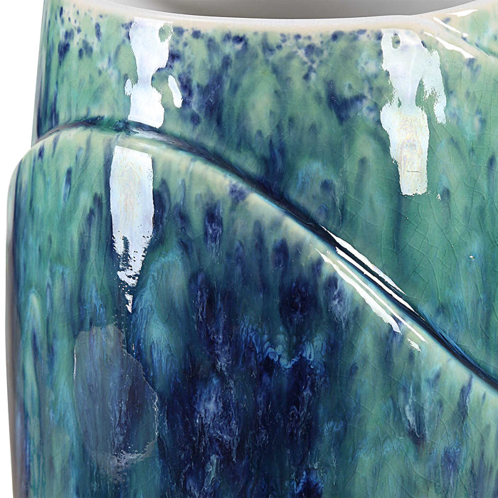 Tranquil Duo Vases, S/2 Blue And Green-Home Accents-Uttermost-Lighting Design Store