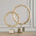 Ivory Fusion Sculptures, S/2 Brushed Nickel-Home Accents-Uttermost-Lighting Design Store