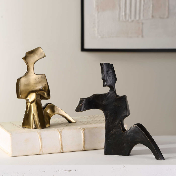 Affection Sculptures, S/2 Shimmering Bronze And Gold-Home Accents-Uttermost-Lighting Design Store