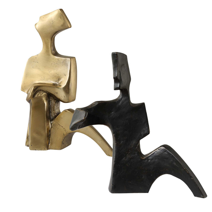 Affection Sculptures, S/2 Shimmering Bronze And Gold-Home Accents-Uttermost-Lighting Design Store
