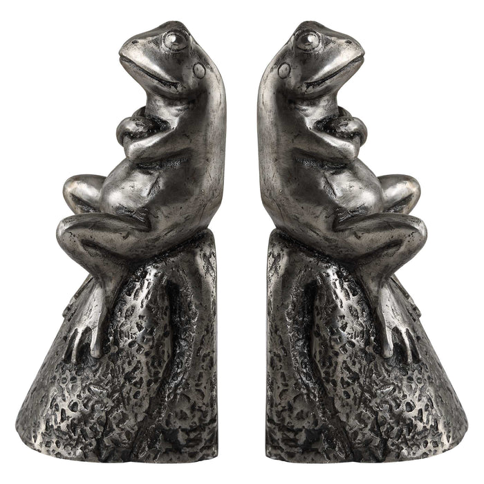 Daydreaming Bird Bookends, S/2 Lightly Antiqued Silver-Home Accents-Uttermost-Lighting Design Store