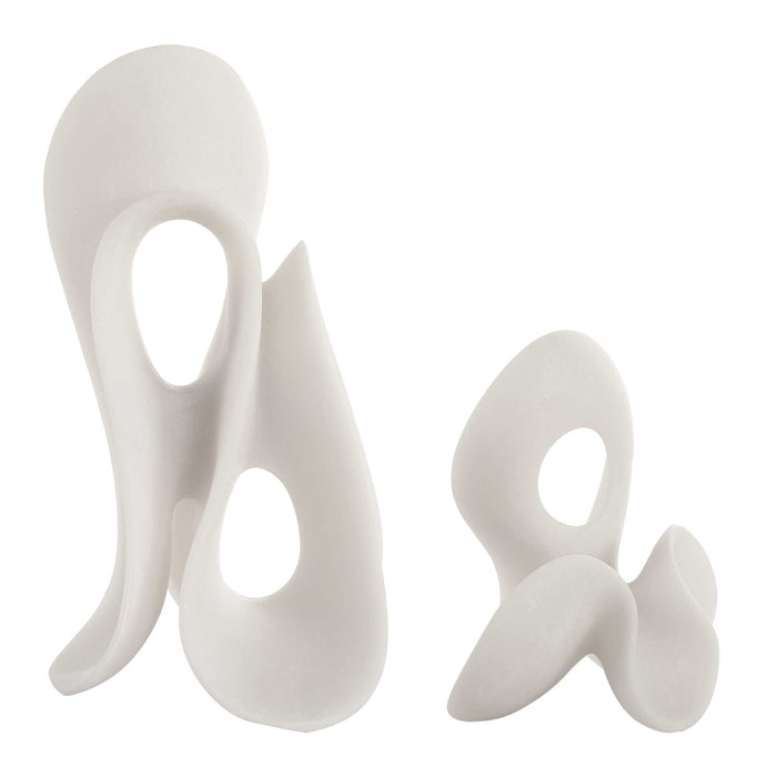 Silent Wave Sculptures Set/2 White-Home Accents-Uttermost-Lighting Design Store
