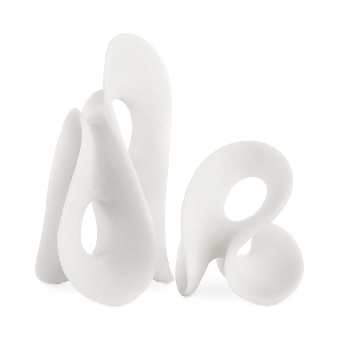 Silent Wave Sculptures Set/2 White-Home Accents-Uttermost-Lighting Design Store