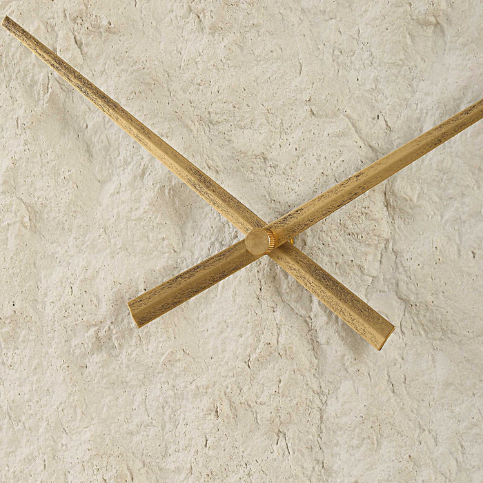 Stone Serenity Wall Clock Antique Gold-Home Accents-Uttermost-Lighting Design Store