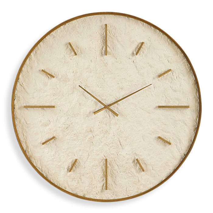 Stone Serenity Wall Clock Antique Gold-Home Accents-Uttermost-Lighting Design Store