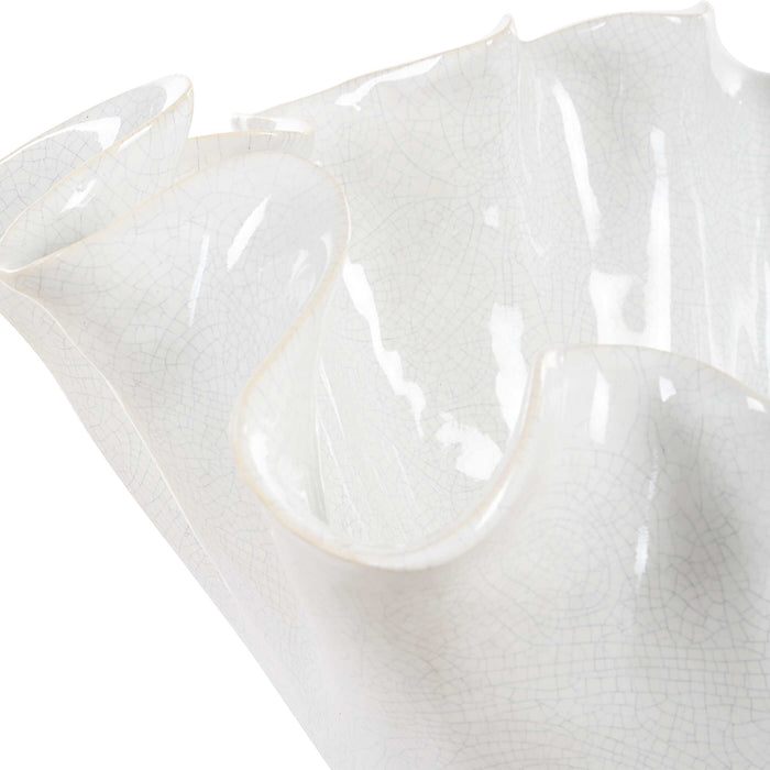 Ruffle Bloom Bowl White Glaze-Home Accents-Uttermost-Lighting Design Store