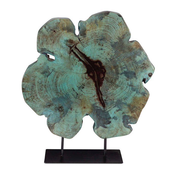 Bahati Wood Sculpture Blue-green-Home Accents-Uttermost-Lighting Design Store