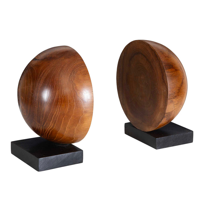 Teak And Noir Bookends Set/2 Natural Teak-Home Accents-Uttermost-Lighting Design Store