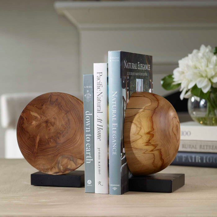 Teak And Noir Bookends Set/2 Natural Teak-Home Accents-Uttermost-Lighting Design Store