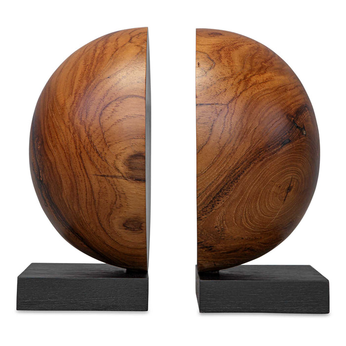 Teak And Noir Bookends Set/2 Natural Teak-Home Accents-Uttermost-Lighting Design Store