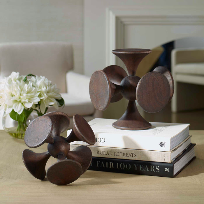 Balanced Harmony Sculptures, Set/2 Dark Walnut-Home Accents-Uttermost-Lighting Design Store