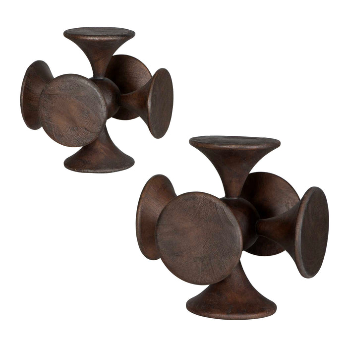 Balanced Harmony Sculptures, Set/2 Dark Walnut-Home Accents-Uttermost-Lighting Design Store