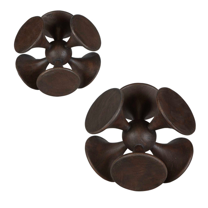 Balanced Harmony Sculptures, Set/2 Dark Walnut-Home Accents-Uttermost-Lighting Design Store