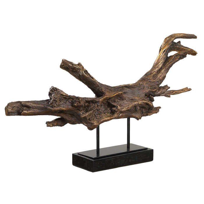 Gilded Branch Sculpture Dark Brown-Home Accents-Uttermost-Lighting Design Store