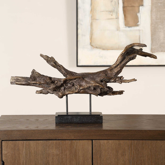 Gilded Branch Sculpture Dark Brown-Home Accents-Uttermost-Lighting Design Store