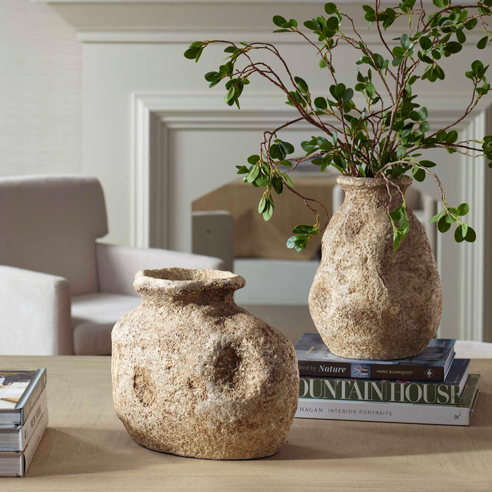 Ancient Echos Vases Set/2 Terracotta-Home Accents-Uttermost-Lighting Design Store