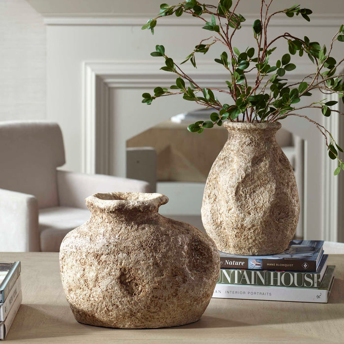 Ancient Echos Vases Set/2 Terracotta-Home Accents-Uttermost-Lighting Design Store