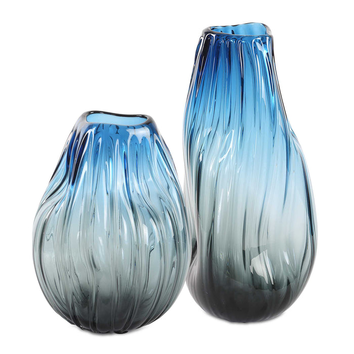 Midnight Horizon Vases Set/2 Ombre-Home Accents-Uttermost-Lighting Design Store
