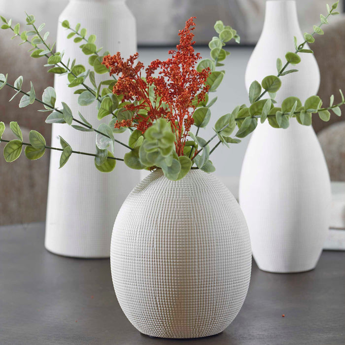Forma Vases, Set/3 White Ceramic-Home Accents-Uttermost-Lighting Design Store