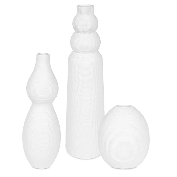 Forma Vases, Set/3 White Ceramic-Home Accents-Uttermost-Lighting Design Store