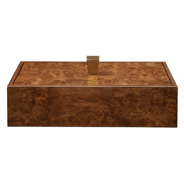 Burl Haven Box Antique Brass-Home Accents-Uttermost-Lighting Design Store