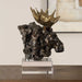 Moose Bust Sculpture Bronze-Home Accents-Uttermost-Lighting Design Store