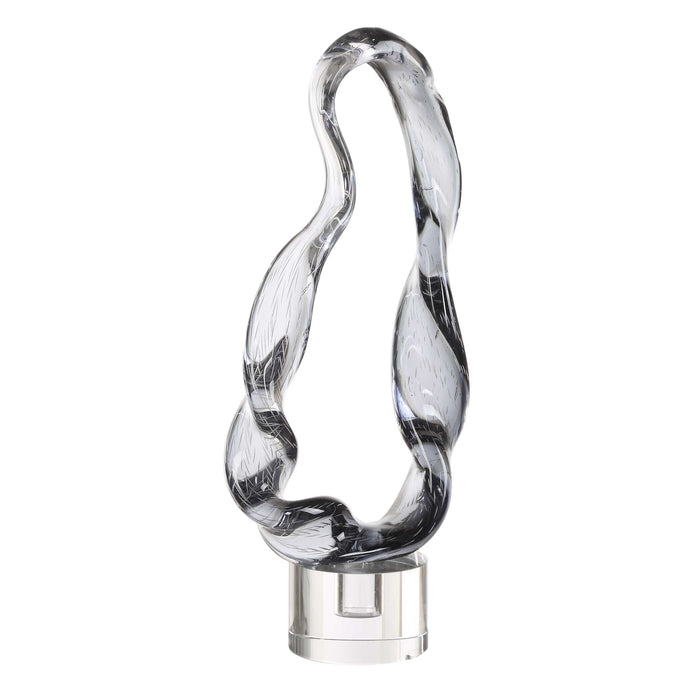 Luminous Twist Sculpture Smoked Glass-Home Accents-Uttermost-Lighting Design Store