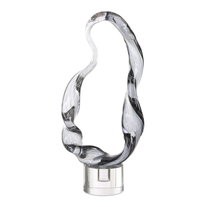 Luminous Twist Sculpture Smoked Glass-Home Accents-Uttermost-Lighting Design Store