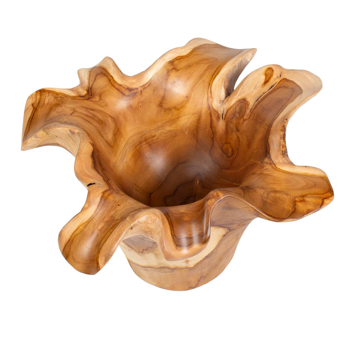 Teak Flow Bowl Natural Teak Wood-Home Accents-Uttermost-Lighting Design Store