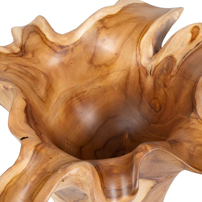 Teak Flow Bowl Natural Teak Wood-Home Accents-Uttermost-Lighting Design Store