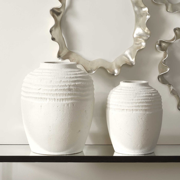 Luna Vases Set/2 Chalk White-Home Accents-Uttermost-Lighting Design Store