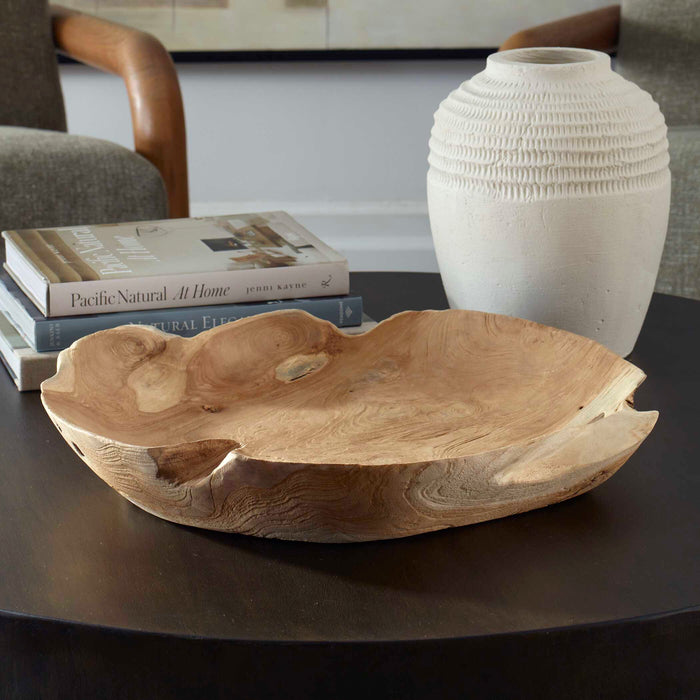 Organic Embrace Bowl Teak Wood-Home Accents-Uttermost-Lighting Design Store