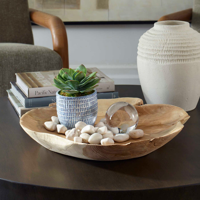 Organic Embrace Bowl Teak Wood-Home Accents-Uttermost-Lighting Design Store